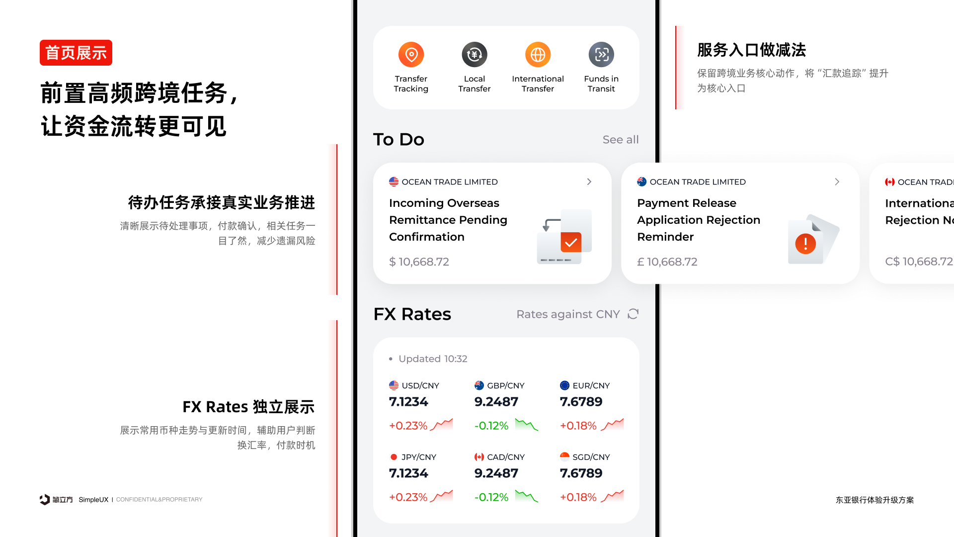 东亚银行海外企业银行首页 POC：跨境任务在视觉系统中的延展